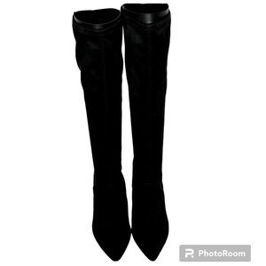 NW/OT Adrienne Vittadini Nanni Pointed Toe Suede Black Dress Boots Size 9